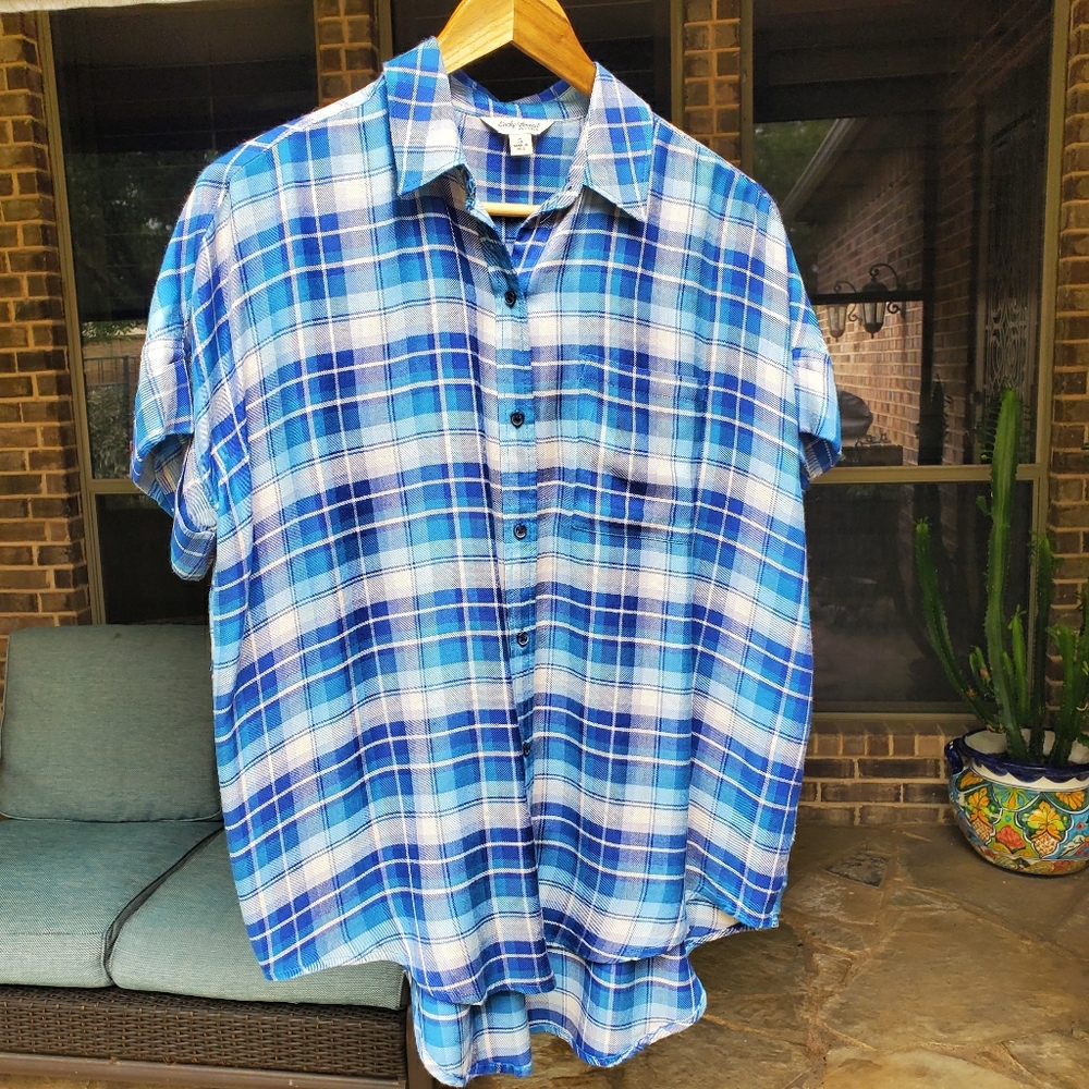 Lucky Brand Blue Plaid Top S